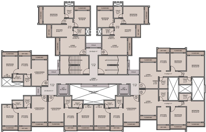 Floor Plan of Poonam Vista in Virar West, Palghar - Image 224702