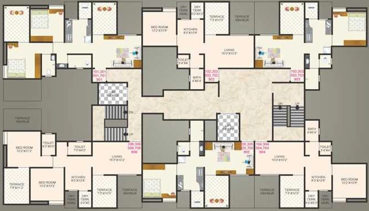 Floor Plan of Balaji Vishnu Greens in Moshi, Pune - Image 224711