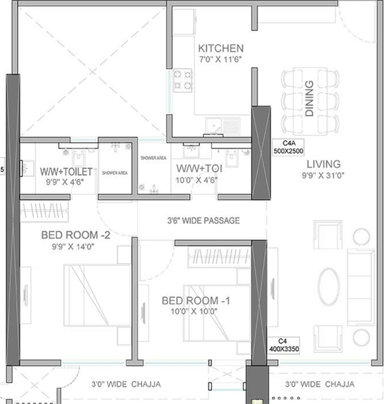 2 BHK Flat in DLH Signature in Bandra West, Mumbai - Image 833669