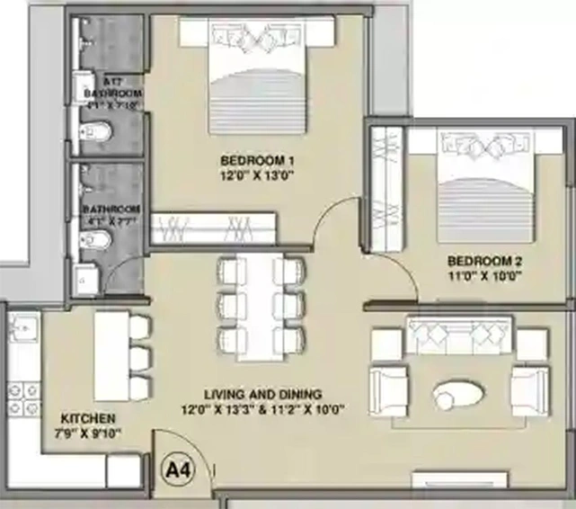 2 BHK Flat in Tru Spectrum Life in Santacruz West, Mumbai - Image 833694