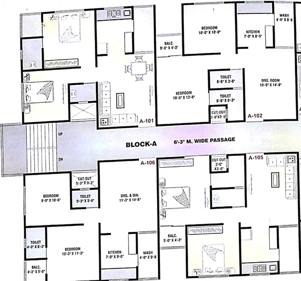 Floor Plan of R.B Rusef Heights in Isanpur, Ahmedabad - Image 129219