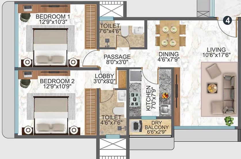 2 BHK Flat in Woodstock Gardens in Santacruz West, Mumbai - Image 833715