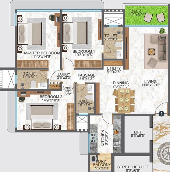 3 BHK Flat in Woodstock Gardens in Santacruz West, Mumbai - Image 833716