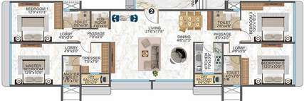 4 BHK Flat in Woodstock Gardens in Santacruz West, Mumbai - Image 833717