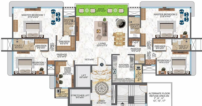 4 BHK Flat in Woodstock Gardens in Santacruz West, Mumbai - Image 833718