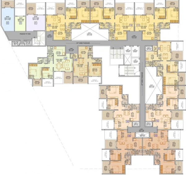 Floor Plan of Kohinoor Saheels Fortune Park in Moshi, Pune - Image 224902