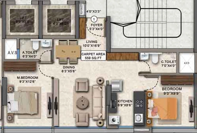 2 BHK Flat in Tru Awestrum Life in Andheri West, Mumbai - Image 833729