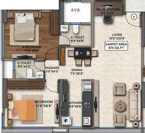 2 BHK Flat in Tru Awestrum Life in Andheri West, Mumbai - Image 833730