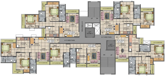 Floor Plan of Shree Vrushti in Kasarvadavali, Thane - Image 224924