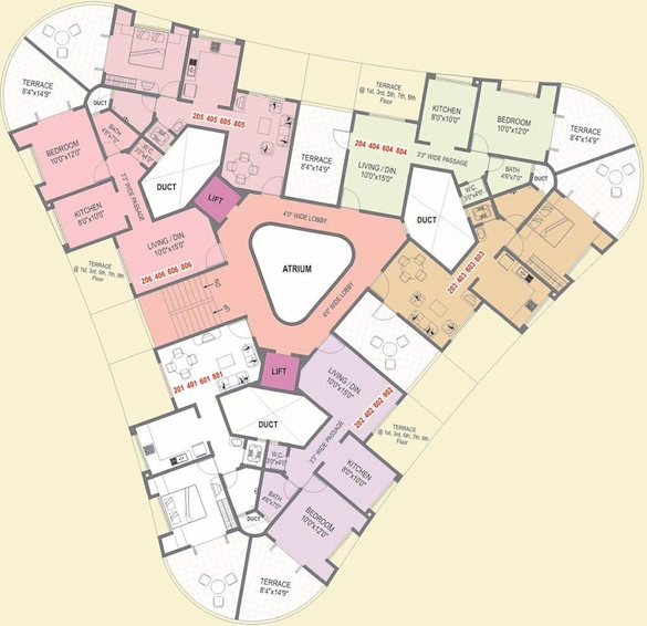 Floor Plan of Royal Two Roses in Kondhwa, Pune - Image 224953