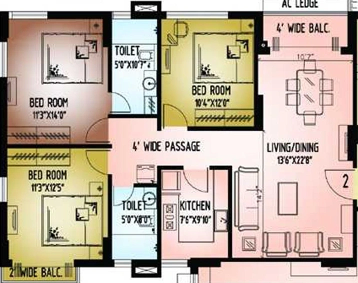 3 BHK Flat in Forum Pravesh in Howrah, Kolkata - Image 833746