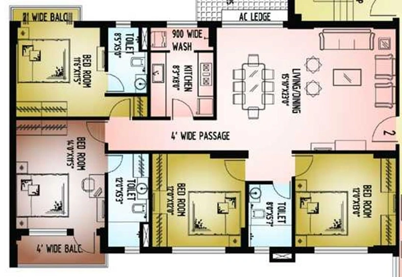 4 BHK Flat in Forum Pravesh in Howrah, Kolkata - Image 833747