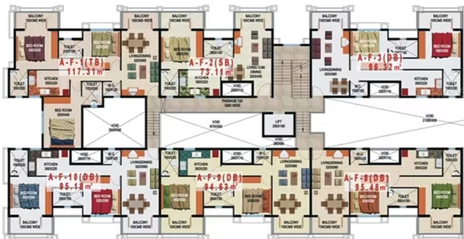 Floor Plan of Akar Excelsior in Colva, Goa - Image 225000