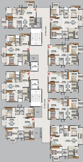 Floor Plan of HiLife Magnifique in Varthur, Bangalore - Image 225087