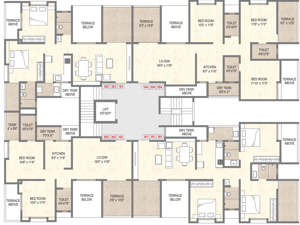 Floor Plan of Lunawat Bliss Avenue in Balewadi, Pune - Image 119665