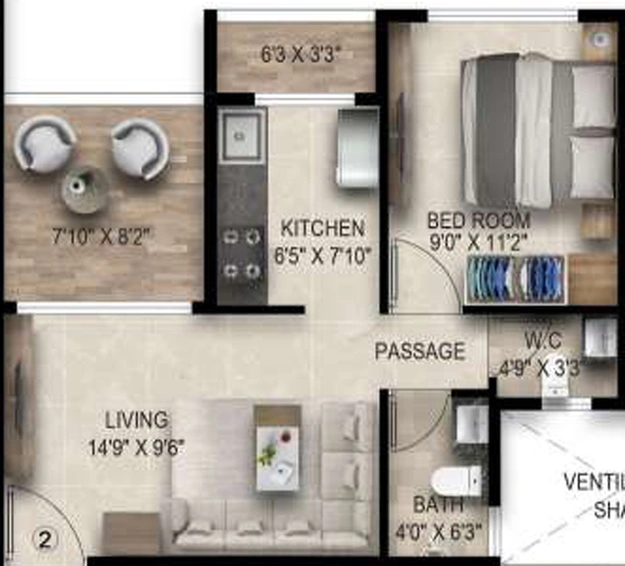 1 BHK Flat in Emkayen Balaji Pride Phase 1 in Panvel, Navi Mumbai - Image 833810
