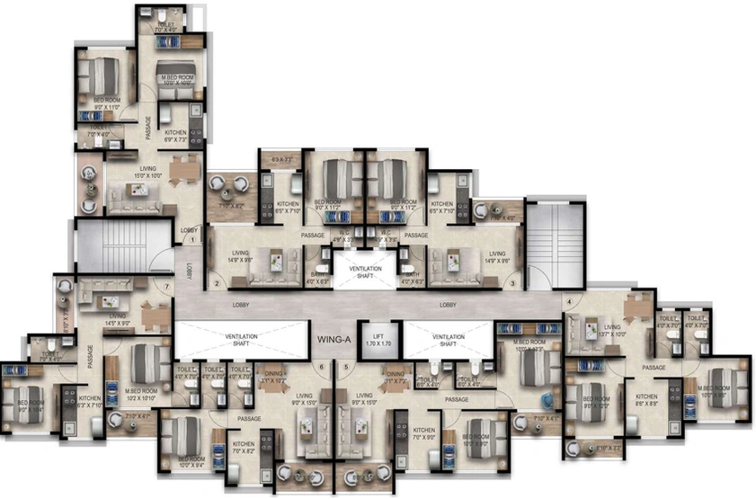 Floor Plan of Emkayen Balaji Pride Phase 1 in Panvel, Navi Mumbai - Image 225162