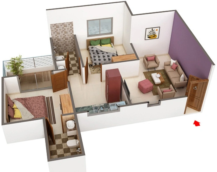2 BHK Flat in Prakash Mangal Drishti in Daund, Pune - Image 833822