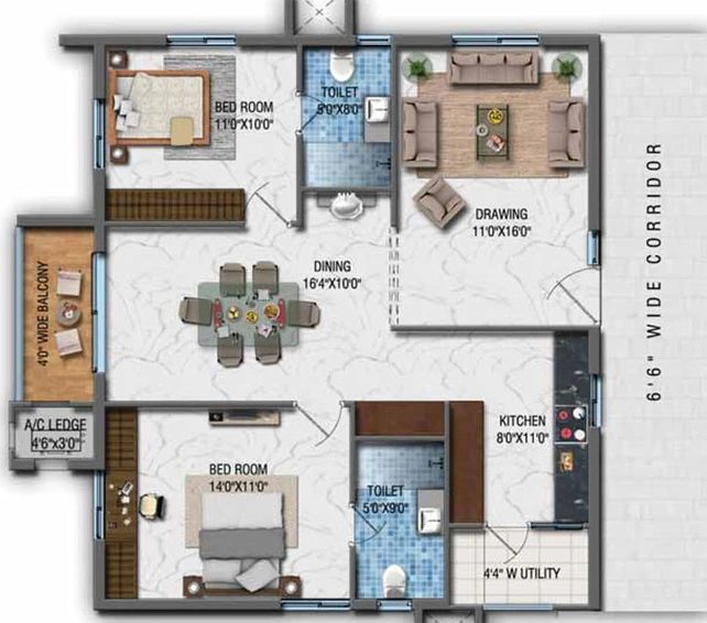 2 BHK Flat in Aparna Cyber Zon in Nallagandla, Hyderabad - Image 768480
