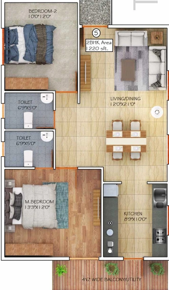 2 BHK Flat in Abhinaya Heights in Varthur, Bangalore - Image 833930