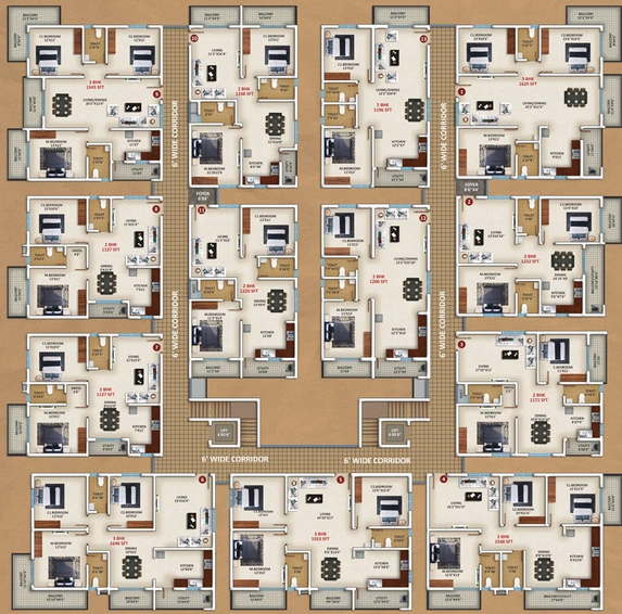 Floor Plan of Aikya Orchid in Varthur, Bangalore - Image 225349