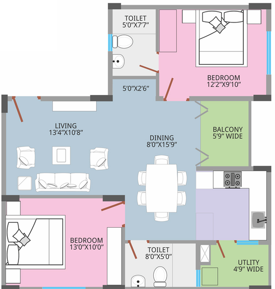 2 BHK Flat in CMRS Mulberry Mist in Varthur, Bangalore - Image 833941