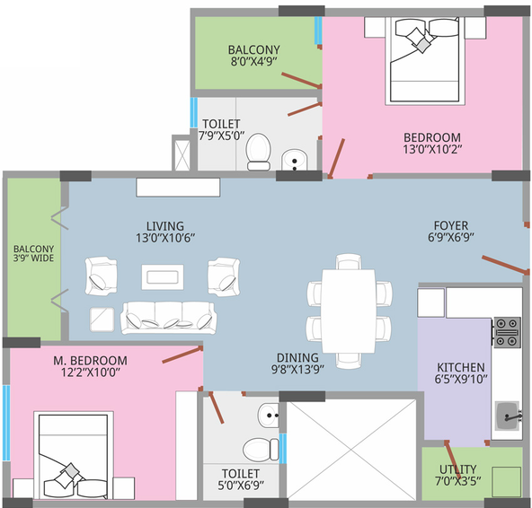 2 BHK Flat in CMRS Mulberry Mist in Varthur, Bangalore - Image 833942
