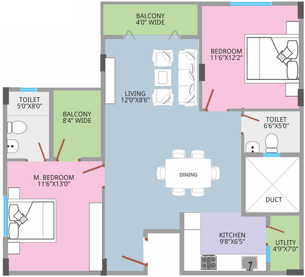 2 BHK Flat in CMRS Mulberry Mist in Varthur, Bangalore - Image 833943