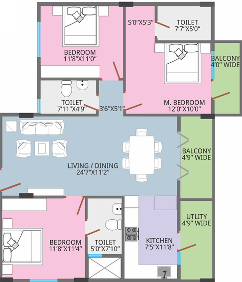 3 BHK Flat in CMRS Mulberry Mist in Varthur, Bangalore - Image 833944