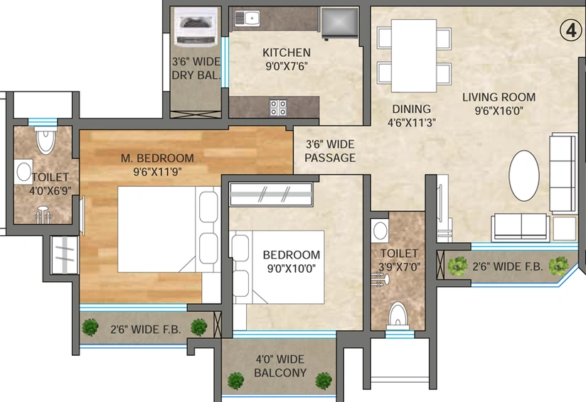 2 BHK Flat in DVNM Shree Shashwat Tower 15 in Mira Road East, Thane - Image 834065