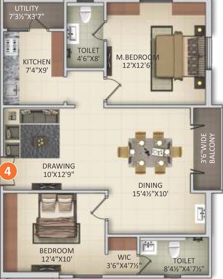 2 BHK Flat in Saanvee Platina in Bolarum, Hyderabad - Image 833866
