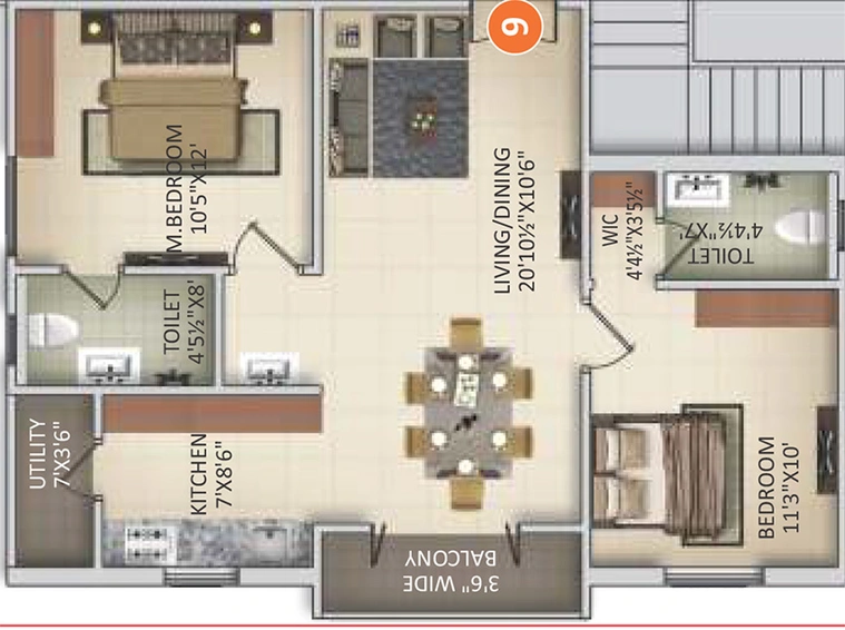 2 BHK Flat in Saanvee Platina in Bolarum, Hyderabad - Image 833865