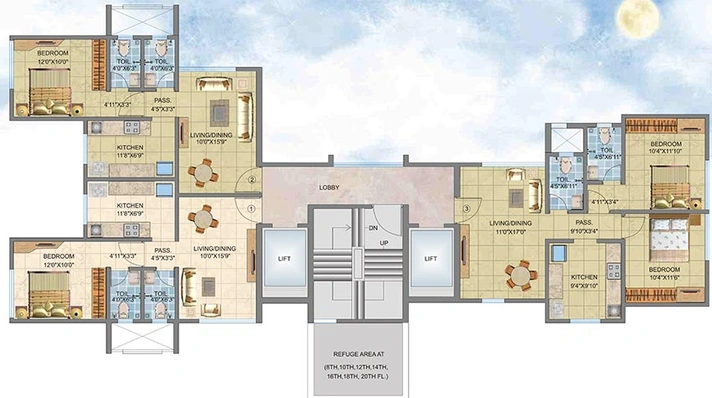 Floor Plan of DVNM Fressia Heights in Dahisar West, Mumbai - Image 253198