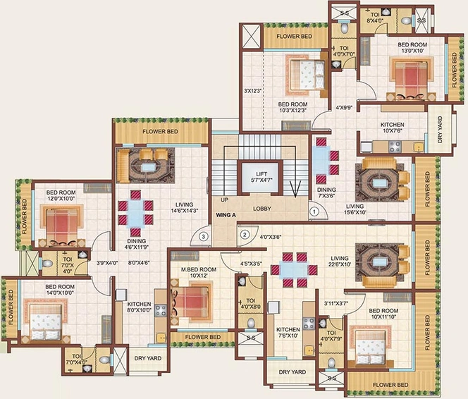 Floor Plan of DVNM Fressia 3 in Dahisar West, Mumbai - Image 253170