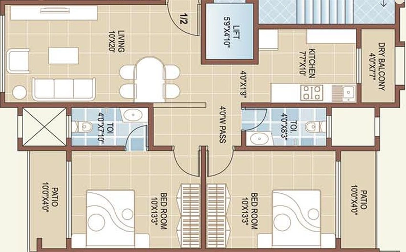 2 BHK Flat in DVNM Fressia 2 in Dahisar West, Mumbai - Image 846621