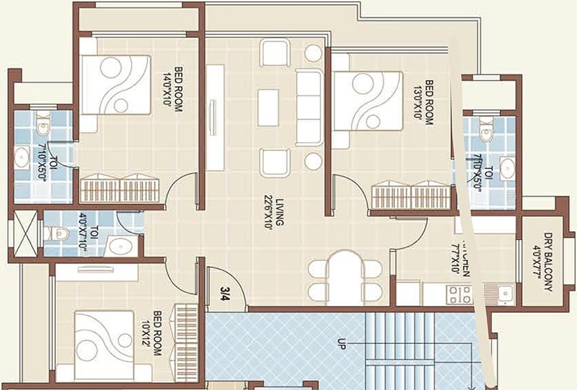 3 BHK Flat in DVNM Fressia 2 in Dahisar West, Mumbai - Image 846622