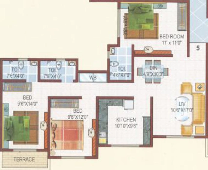 3 BHK Flat in DVNM Kingston Tower in Vasai West, Palghar - Image 846059