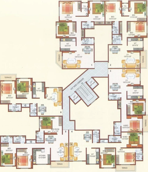 Floor Plan of DVNM Kingston Tower in Vasai West, Palghar - Image 251243
