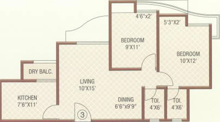 2 BHK Flat in DVNM Shree Krishna Garden in Mira Road East, Thane - Image 836118