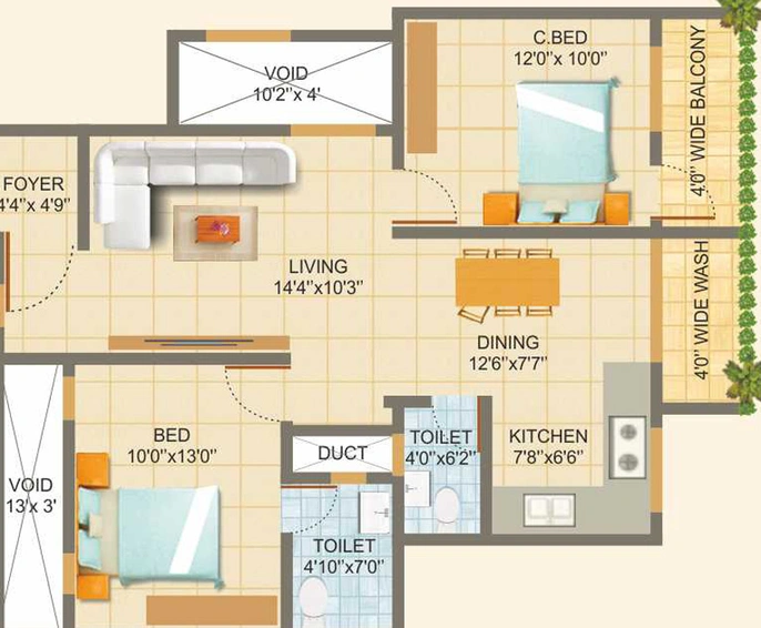 2 BHK Flat in Hita Malibu BCM Jasmine in Varthur, Bangalore - Image 833952