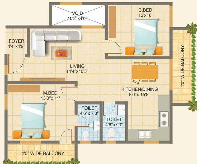 2 BHK Flat in Hita Malibu BCM Jasmine in Varthur, Bangalore - Image 833953