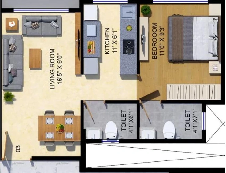 1 BHK Flat in JDN SB Paradise in Bhandup West, Mumbai - Image 846657
