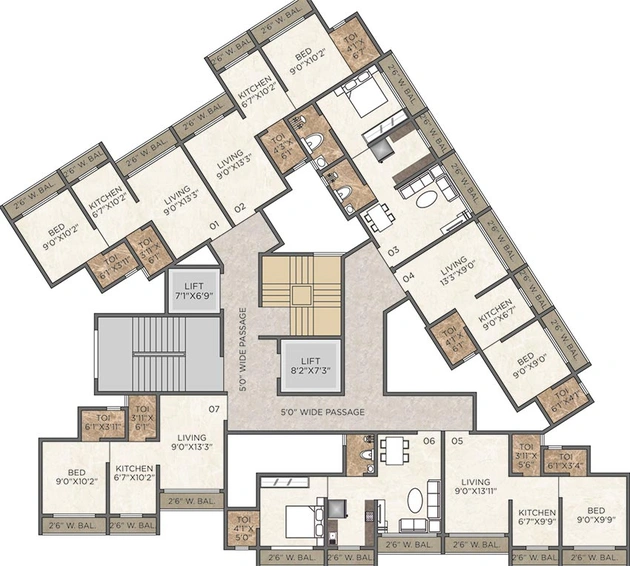 Floor Plan of Basudeo Vasudev Gardenia in Naigaon East, Palghar - Image 250948