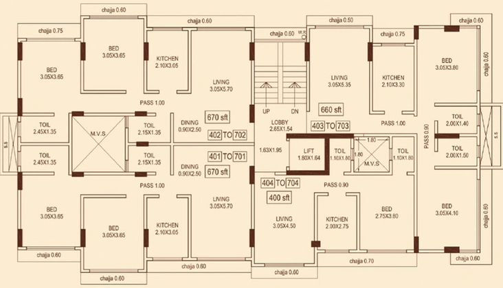 Floor Plan of JDN Pereira Apartment in Malad West, Mumbai - Image 266946