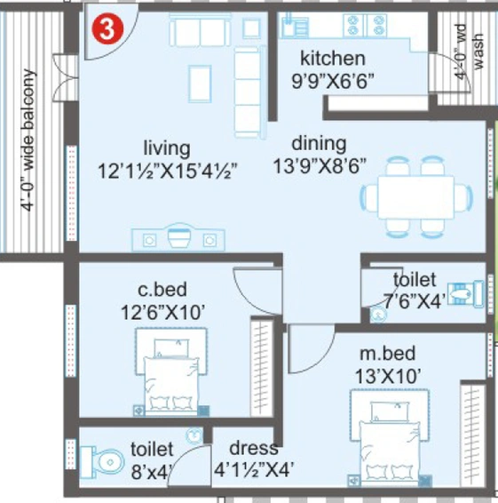 2 BHK Flat in Prime Majestic in Kurmannapalem, Visakhapatnam - Image 846831