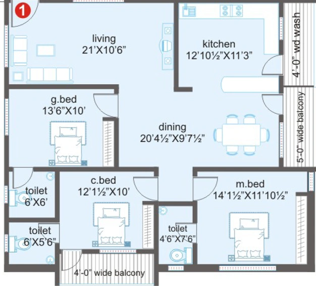3 BHK Flat in Prime Majestic in Kurmannapalem, Visakhapatnam - Image 846832