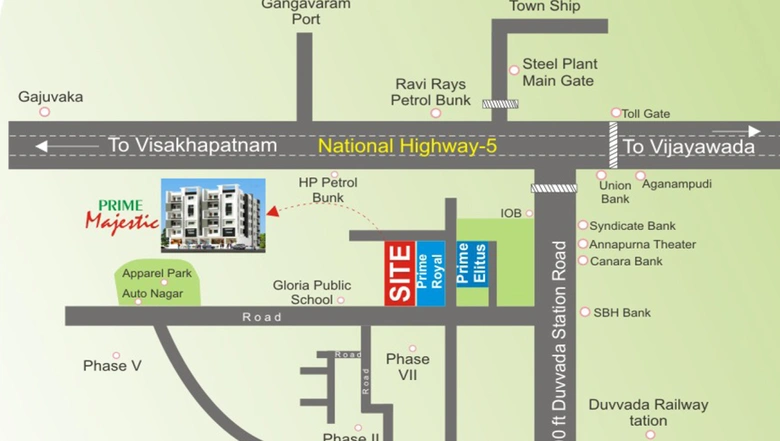 Location of Prime Majestic in Kurmannapalem, Visakhapatnam - Image 253852