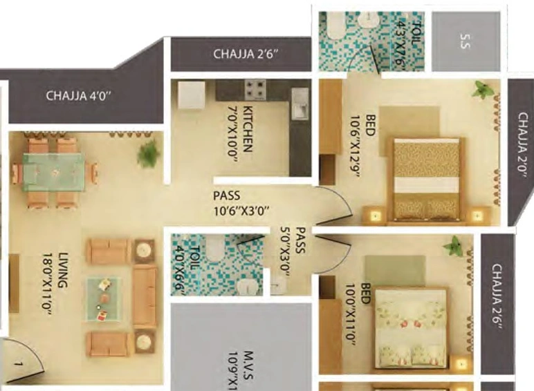 2 BHK Flat in Vibgyor Habitat in Borivali East, Mumbai - Image 846664