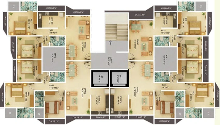Floor Plan of Vibgyor Habitat in Borivali East, Mumbai - Image 253317