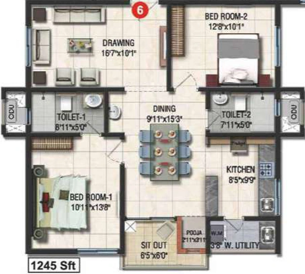 2 BHK Flat in Sumadhura Acropolis in Nanakramguda, Hyderabad - Image 768512